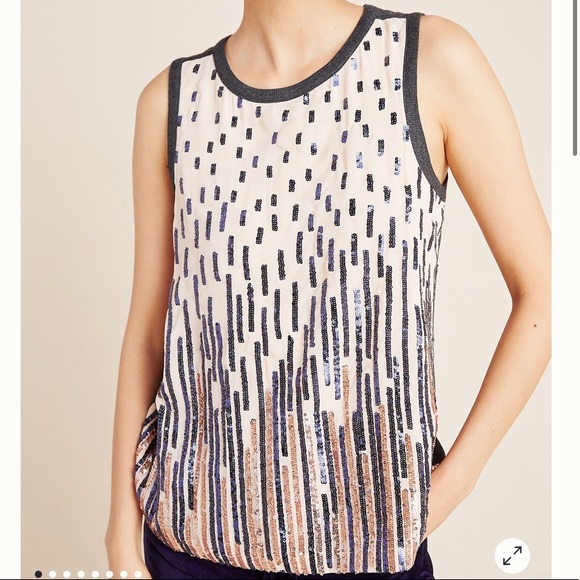 Anthropologie Tops - Anthropologie Tiny Sequined Tank Size XL NWOT
